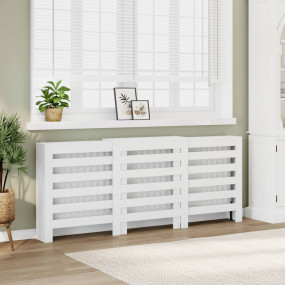 Radiator Cover White 80.7x8.5x32.9" Engineered Wood
