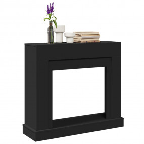 Fireplace Surround Black 39.4x11.8x34.4" Engineered Woo...