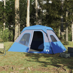 Family Tent 6-Person Blue Quick Release Waterproof