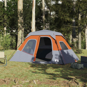 Family Tent 6-Person Grey and Orange Quick Release Wate...