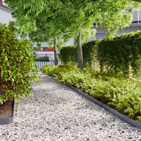Lawn Edgings 10 pcs Anthracite 3.9x40.6" Cold-rolled St...