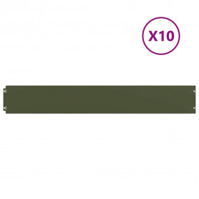 Lawn Edgings 10 pcs Olive Green 5.9x40.6" Cold-rolled S...