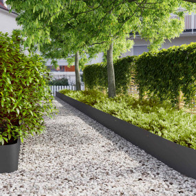Lawn Edgings 10 pcs Black 9.8x40.6" Cold-rolled Steel