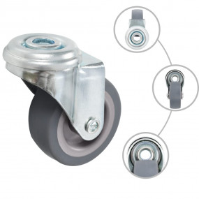 Bolt Hole Swivel Casters 4 pcs 1.97 "