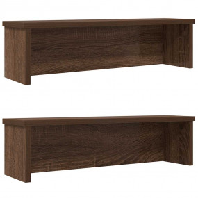 Kitchen Racks Stackable 2 pcs Brown Oak 19.7x5.9x6.3"