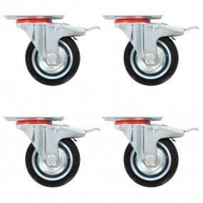 Swivel Casters with Double Brakes 4 pcs 2.95 "