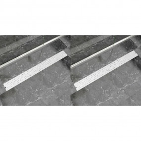 Linear Shower Drain 2 pcs Bubble 40.55x5.51" Stainless ...