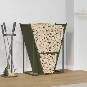 Firewood Rack Olive Green 27.4x13.8x31.9" Cold-rolled s...