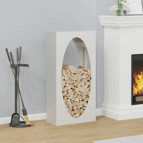 Firewood Rack White 19.7x9.1x39.4" Cold-rolled steel