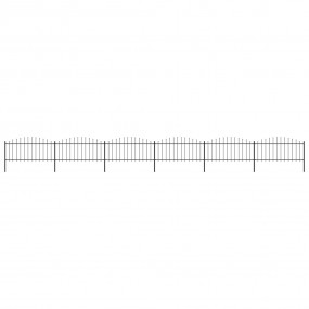 Patio Fence with Spear Top Steel 33.5 ' Black (6x144940...