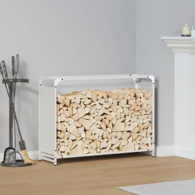 Firewood Rack White 35.4x11.0x25.6" Cold-rolled steel