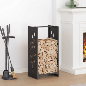 Firewood Rack Black 15.7x11.8x31.5" Cold-rolled steel
