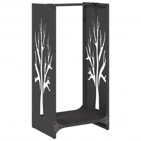 Firewood Rack Black 15.7x11.8x31.5" Cold-rolled steel