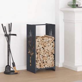 Firewood Rack Anthracite 15.7x11.8x31.5" Cold-rolled st...