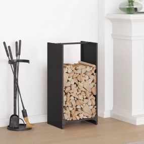 Firewood Rack Black 15.7x11.8x31.5" Cold-rolled steel