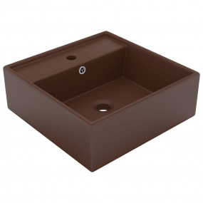 Luxury Basin Overflow Square Matt Dark Brown 16.1x16.1"...