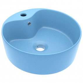 Luxury Wash Basin with Overflow Matt Light Blue 14.2x5....