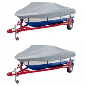 Boat Covers 2 pcs Grey Length 192.1 - 222.0 " Width 94....