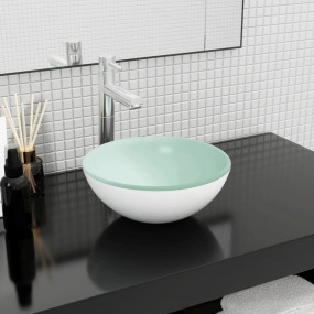 Basin Tempered Glass 11.8x4.7" White