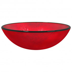 Basin Tempered Glass 16.5x5.5" Red