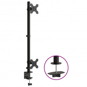 Dual Monitor Stand Black Steel VESA 75/3.94 "