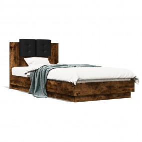 Bed Frame without Mattress Smoked Oak 90 x 78.7 "