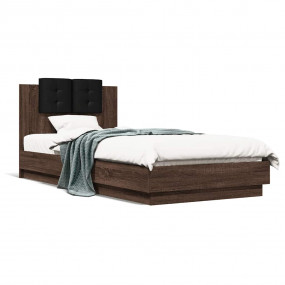 Bed Frame without Mattress Brown Oak 90 x 78.7 "