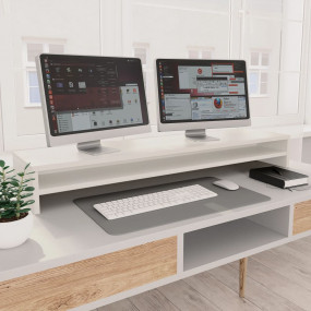 Monitor Stand White 39.4x9.4x5.1" Engineered Wood