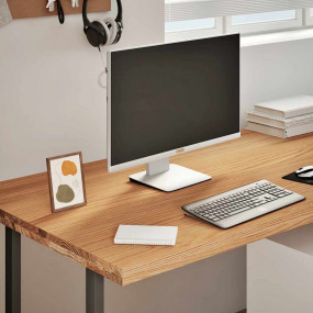 Desk Top Light Brown 70.9x31.5x1.6" Solid Wood Oak Rect...