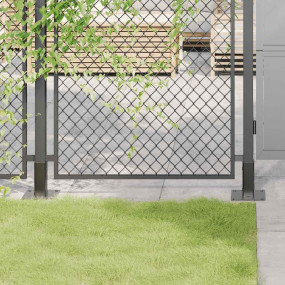 Post Bases Square 4 pcs Anthracite 1.81x1.81" Powder-co...