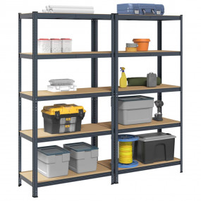 5-Layer Storage Shelves 2 pcs Anthracite Steel&Engineer...
