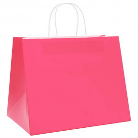 Paper Bags 250 pcs with Handles Pink 32x22x24 cm