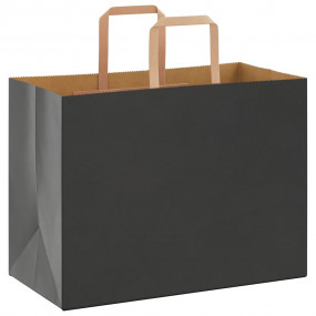 Paper Bags 250 pcs with Handles Black 32x17x25 cm