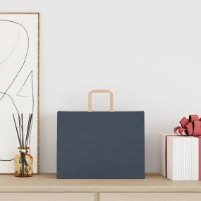 Paper Bags 250 pcs with Handles Blue 32x17x25 cm