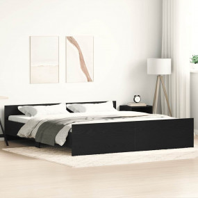 Bed Frame without Mattress Black Oak 180 x 78.7 " Engin...