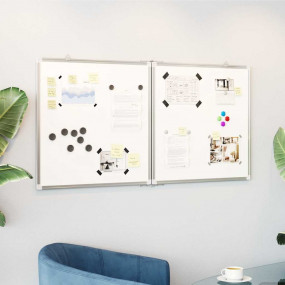 Magnetic Whiteboard Foldable 47.2x23.6x0.7" Aluminium