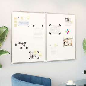 Magnetic Whiteboard Foldable 47.2x39.4x0.7" Aluminium