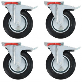 Swivel Casters with Double Brakes 4 pcs 7.87 "
