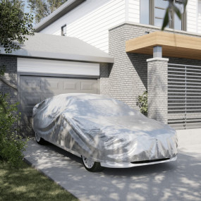 Car Cover for Sedan with Buckle Straps Full Silver L PE...