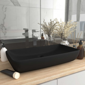 Luxury Basin Rectangular Matt Black 28.0x15.0" Ceramic
