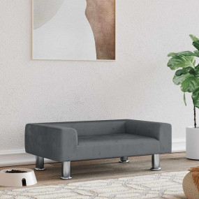 Dog Bed Dark Grey 70x45 x 10.4 " Velvet