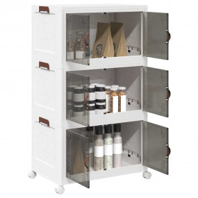 Stackable Storage Box with Wheels 3-Tier 19.8 gal 25.2x...