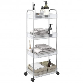 Storage Trolley 4-Tier Transparent 14.6x11.0x37.4" Acry...