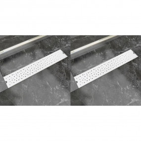 Linear Shower Drain 2 pcs Bubble 24.80x5.51" Stainless ...
