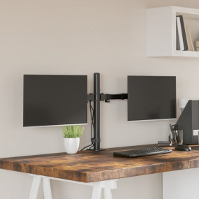 Dual Monitor Stand Black Steel VESA 75/3.94 "