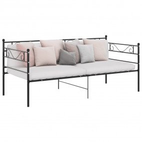 Sofa Bed Frame without Mattress Black Metal 90 x 78.7 "