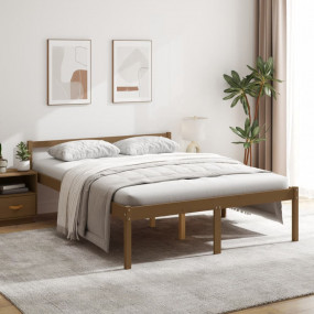 Senior Bed without Mattress Honey Brown 150 x 78.7 " Ki...