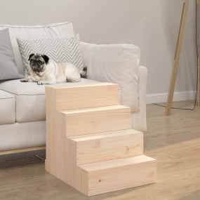 Pet Stair 15.7x19.3x18.5" Solid Wood Pine