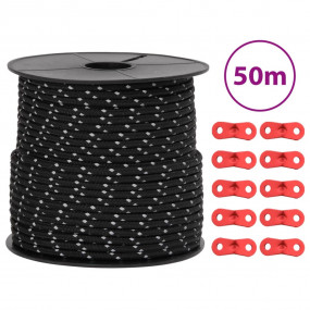Tent Guy Rope with Reflective Strips and Spanners 164.0...