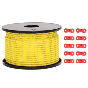 Tent Guy Rope with Reflective Strips and Spanners 164.0...